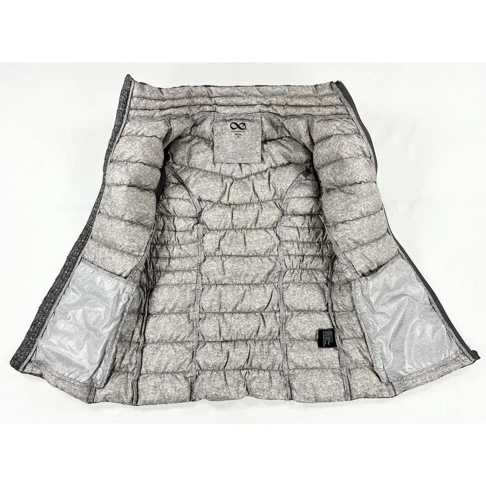 Be‎ By Blanc Noir Down Puffer Vest Womens XS Gray Packable Lightweight Full Zip